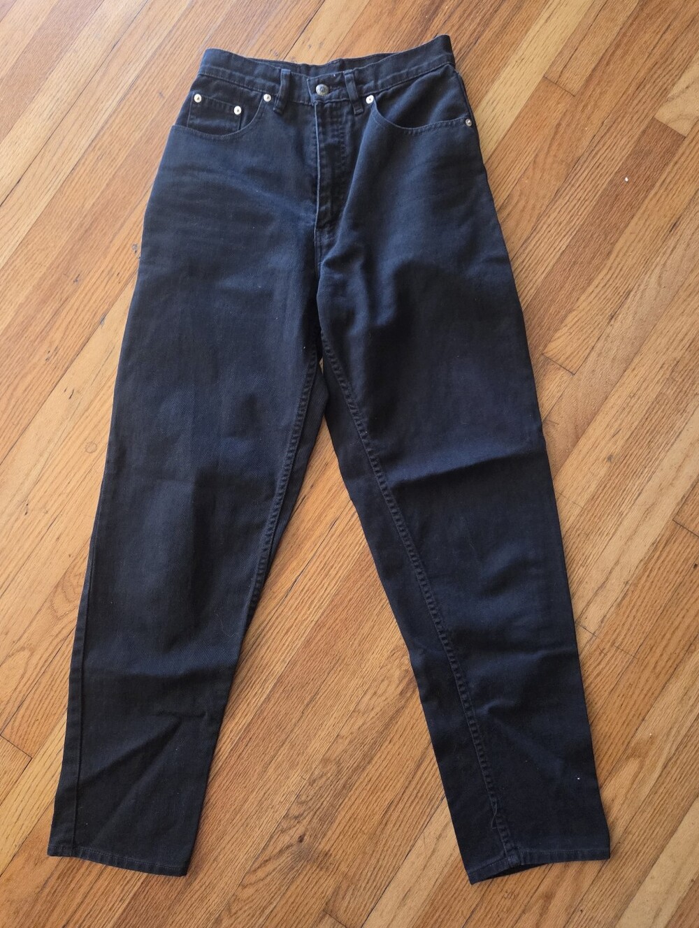Vintage 90s Levis Orange Tab Black Jeans High Waisted Tapered Mom Fit 27